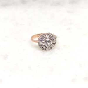 TAŞLI SERÇE GÜMÜŞ YÜZÜK - ROSE BAKIR