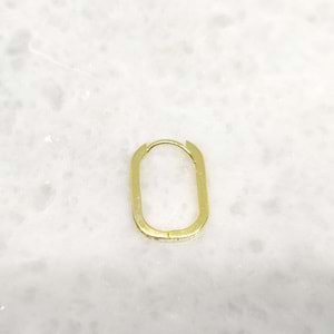 MOR MİNELİ U GÜMÜŞ TEK KÜPE - ALTIN SARI