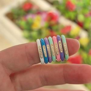 TAŞ DETAYLI MİNELİ GÜMÜŞ YÜZÜK - YEŞİL