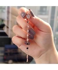 SALLATILI SÜZME YILDIZ - TEK - GÜMÜŞ KÜPE