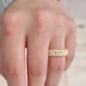 YARIM TUR BAGET GÜMÜŞ YÜZÜK