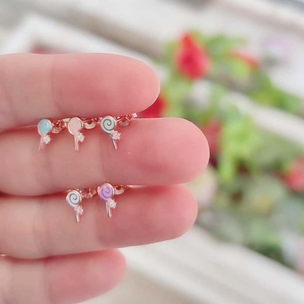 VİDALI ŞEKER - TEK - GÜMÜŞ KÜPE