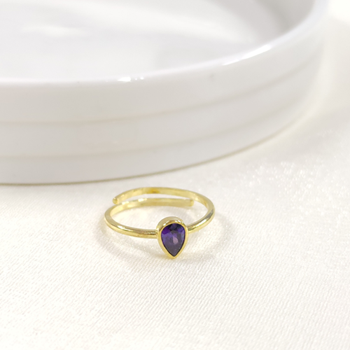 MOR TAŞLI ÇITIR DAMLA GÜMÜŞ YÜZÜK