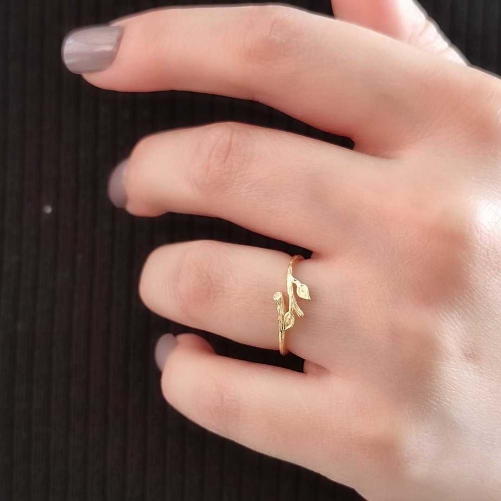 DAL YAPRAK GÜMÜŞ YÜZÜK