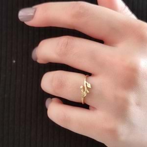 DAL YAPRAK GÜMÜŞ YÜZÜK