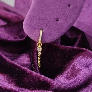 SU YOLU MİNİMAL ZİNCİRLİ - TEK - HALKA GÜMÜŞ KÜPE