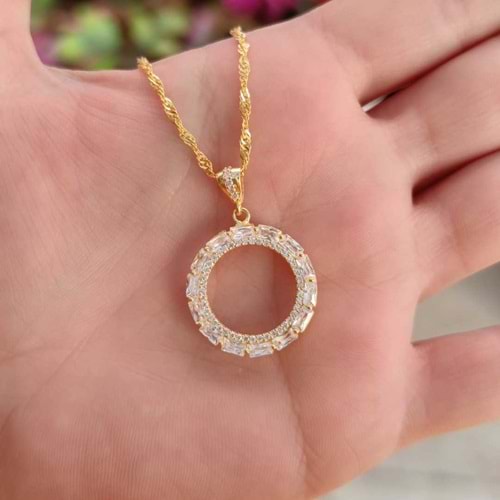 BAGET TAŞLI ÇEYREK KONULABİLEN GÜMÜŞ KOLYE