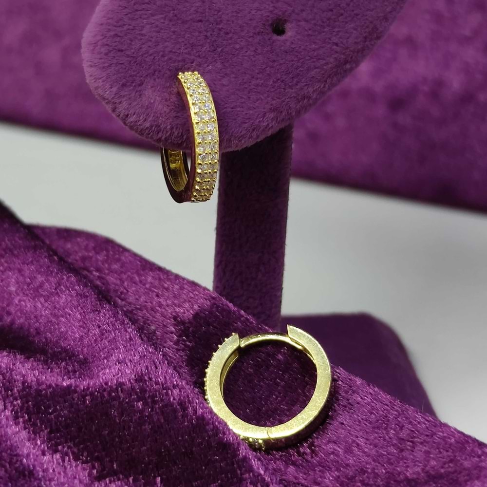 13 MM ÇİFT SIRA HALKA GÜMÜŞ KÜPE