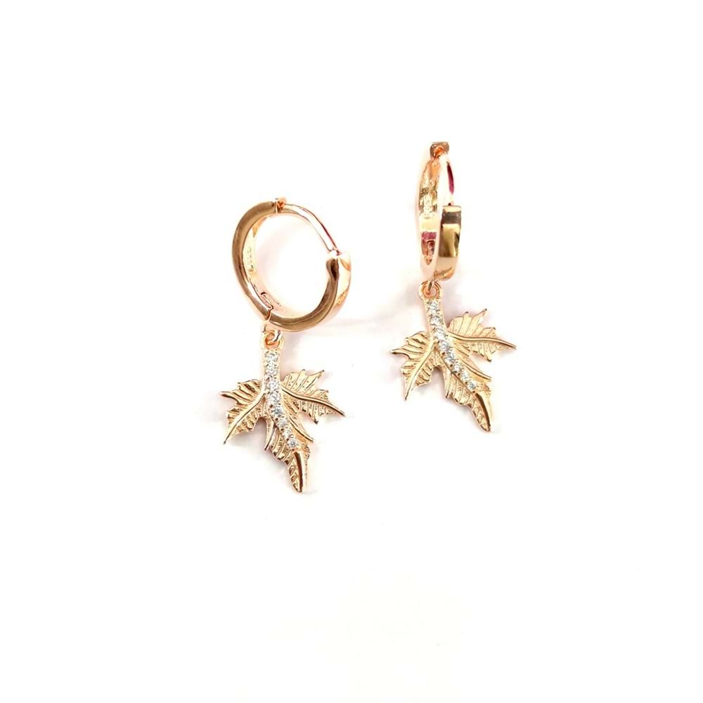 İTHAL ÇINAR HALKA GÜMÜŞ KÜPE - ROSE BAKIR