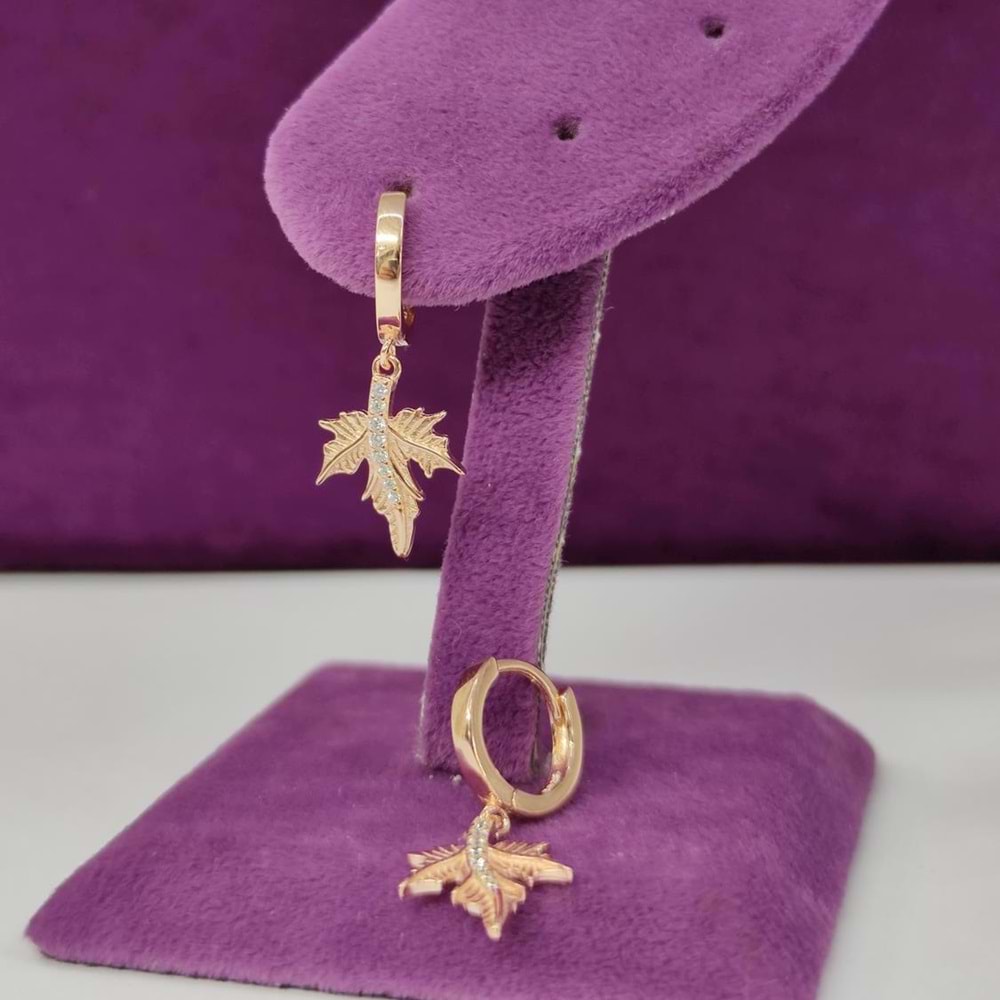 İTHAL ÇINAR HALKA GÜMÜŞ KÜPE - ROSE BAKIR