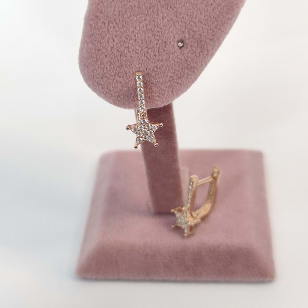 TAŞLI YILDIZ J GÜMÜŞ KÜPE