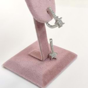 TAŞLI YILDIZ J GÜMÜŞ KÜPE