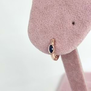 LACİ MİNİ MEKİK TEKLİ HALKA GÜMÜŞ KÜPE - ROSE BAKIR