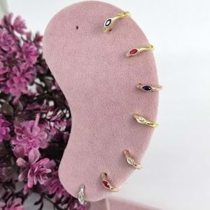 LACİ MİNİ MEKİK TEKLİ HALKA GÜMÜŞ KÜPE - ROSE BAKIR