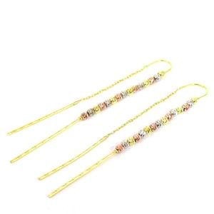 RENKLİ DORİCA SALLANTILI ZİNCİR GÜMÜŞ KÜPE