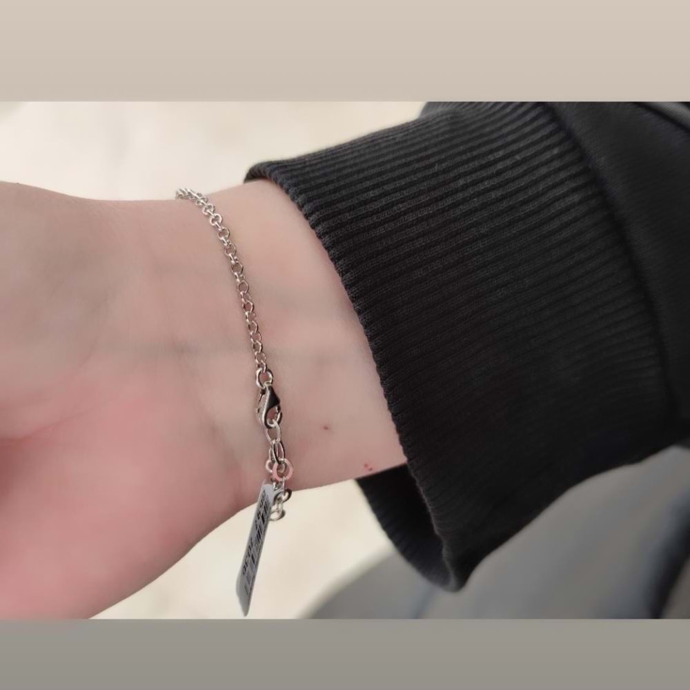 PIRLANTA MONTÜR BAGET GÜMÜŞ BİLEKLİK - RODYUM BEYAZ