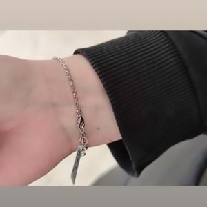 PIRLANTA MONTÜR BAGET GÜMÜŞ BİLEKLİK - RODYUM BEYAZ