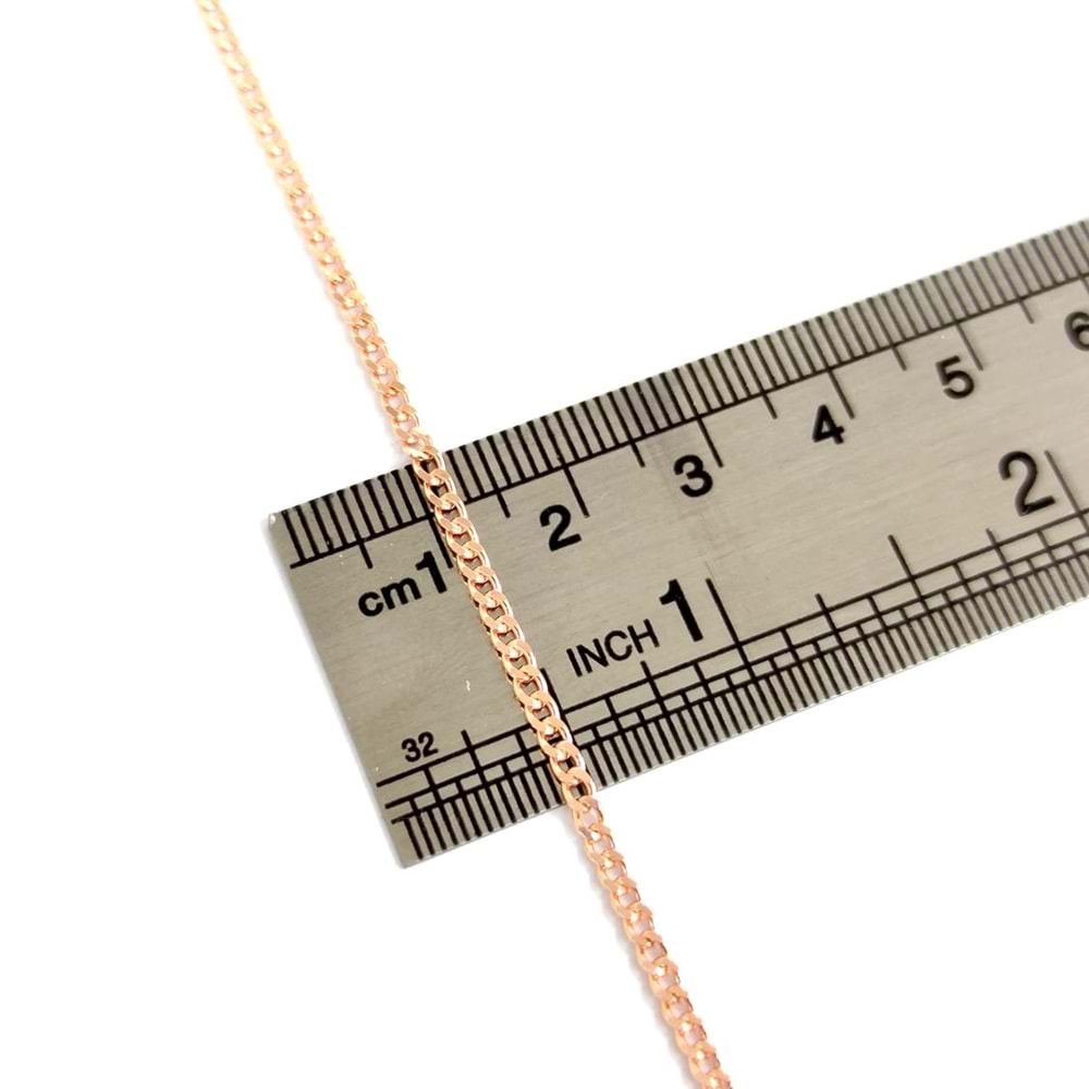 60 MİKRON GURMET 50 CM GÜMÜŞ ZİNCİR KOLYE - ROSE BAKIR