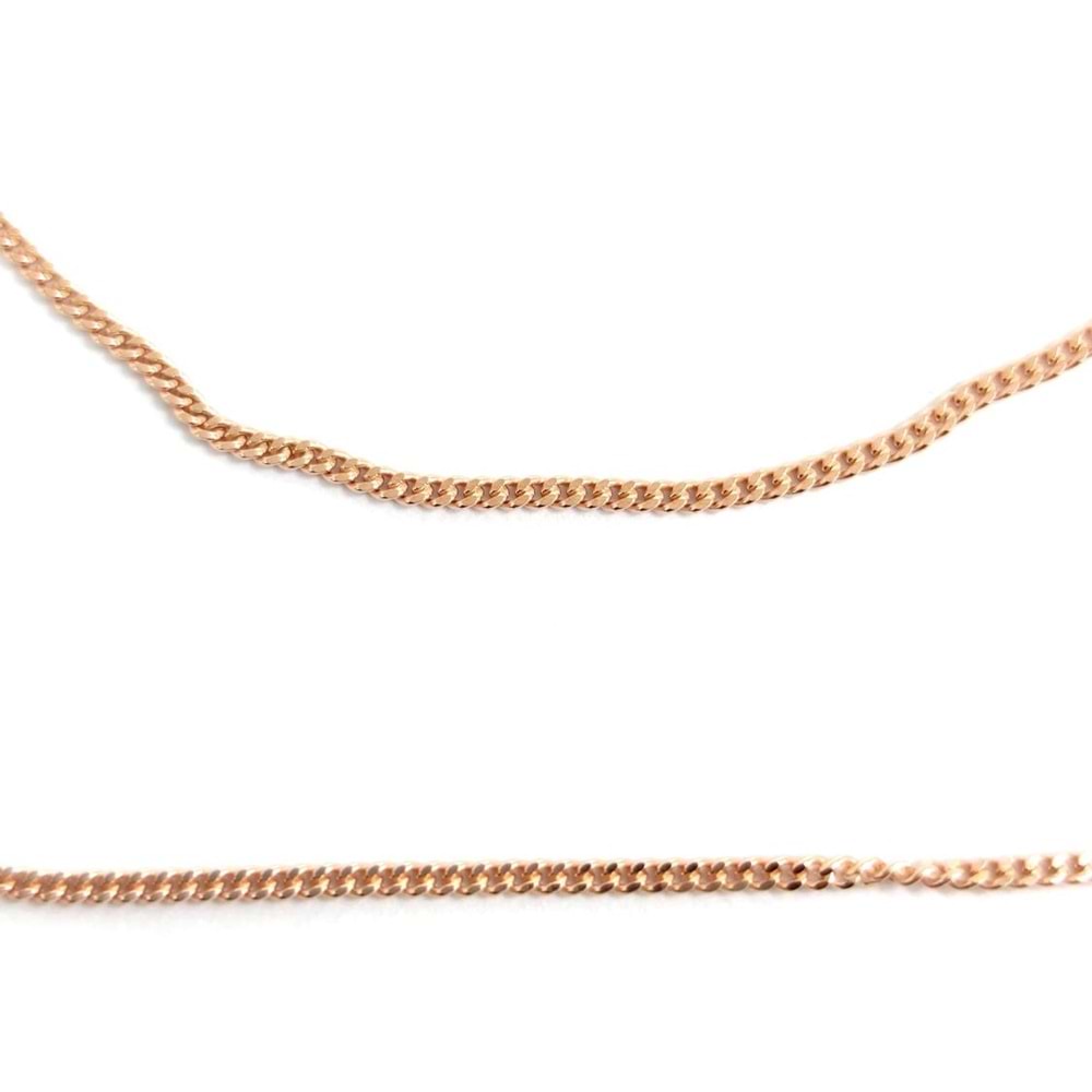 60 MİKRON GURMET 50 CM GÜMÜŞ ZİNCİR KOLYE - ROSE BAKIR