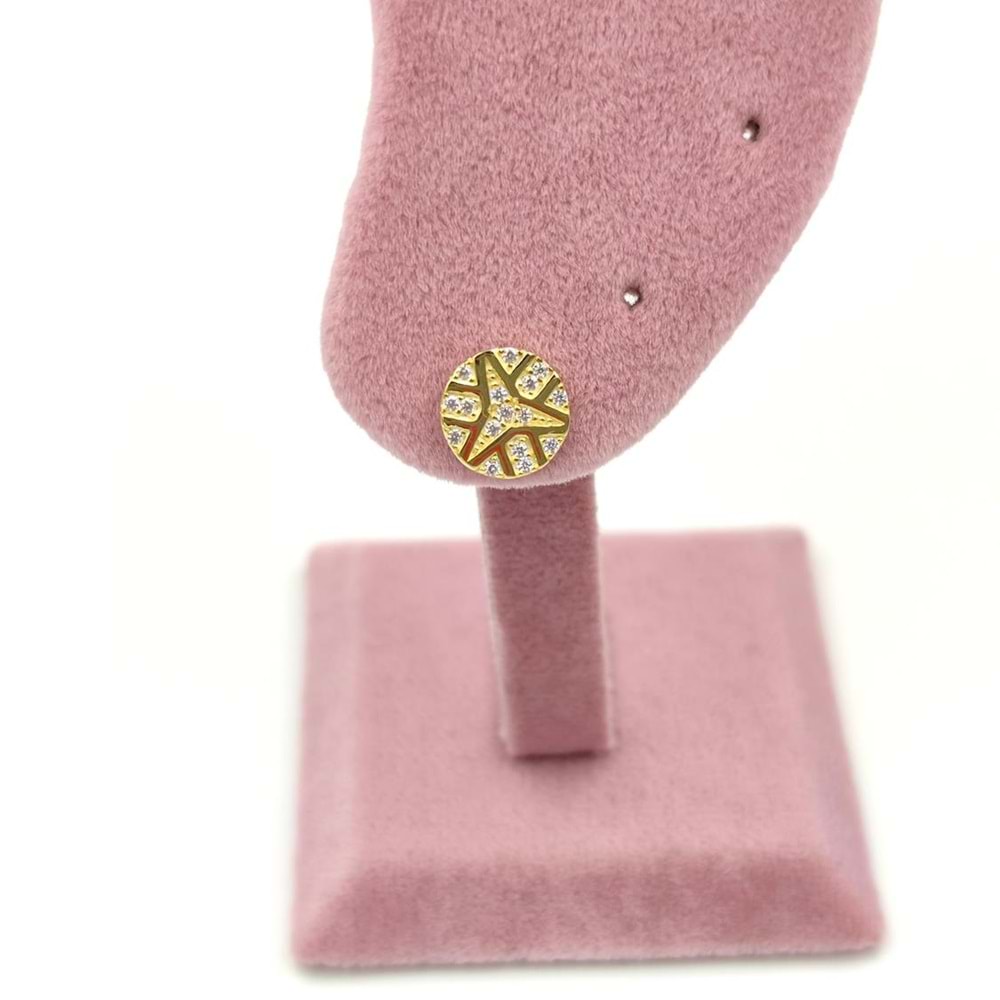 MARK VİDALI GÜMÜŞ KÜPE - ALTIN SARI