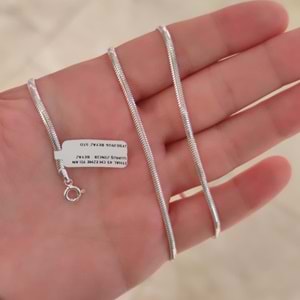 3 MM İTHAL 50 CM EZME YILAN GÜMÜŞ ZİNCİR KOLYE