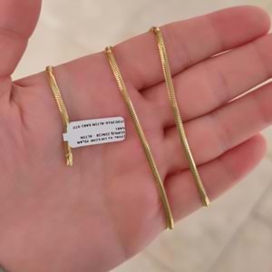 3 MM İTHAL 50 CM EZME YILAN GÜMÜŞ ZİNCİR KOLYE