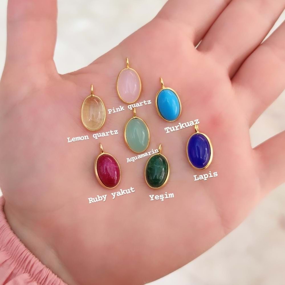 LAPİS DOĞAL TAŞ GÜMÜŞ KOLYE UCU