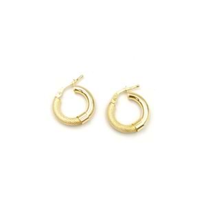 İTHAL BOMBELİ DÜZ DESENLİ GÜMÜŞ HALKA KÜPE