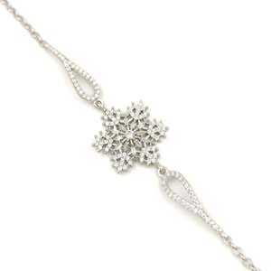 BAGET KAR TANESİ GÜMÜŞ BİLEKLİK - RODYUM BEYAZ