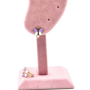 LİLA BEYAZ KELEBEK ÇOCUK GÜMÜŞ KÜPE