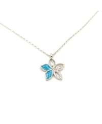 TURKUAZ MİNELİ ÇİÇEK GÜMÜŞ KOLYE