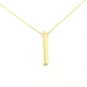 ÇUBUK GÜMÜŞ KOLYE - ALTIN SARI