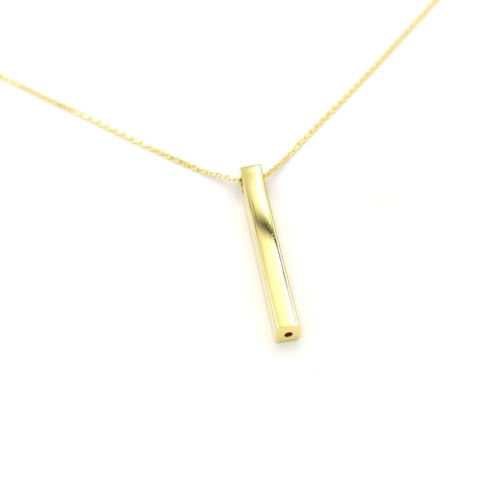 ÇUBUK GÜMÜŞ KOLYE - ALTIN SARI