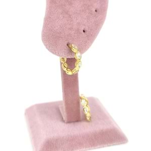 MEKİK SU YOLU HALKA GÜMÜŞ KÜPE - ALTIN SARI