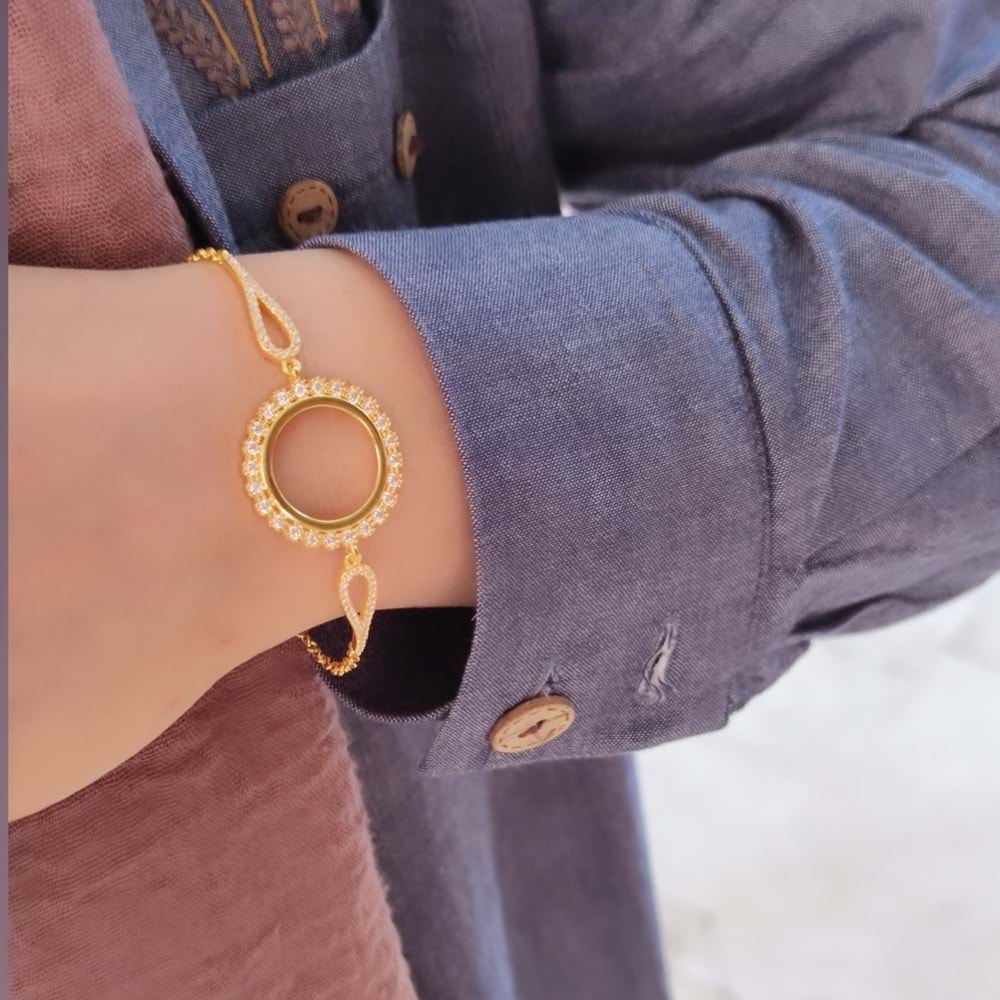 ÇİÇEK ÇEYREK ALTIN KONULABİLEN GÜMÜŞ BİLEKLİK