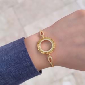 DESENLİ ÇEYREK ALTIN KONULABİLEN GÜMÜŞ BİLEKLİK