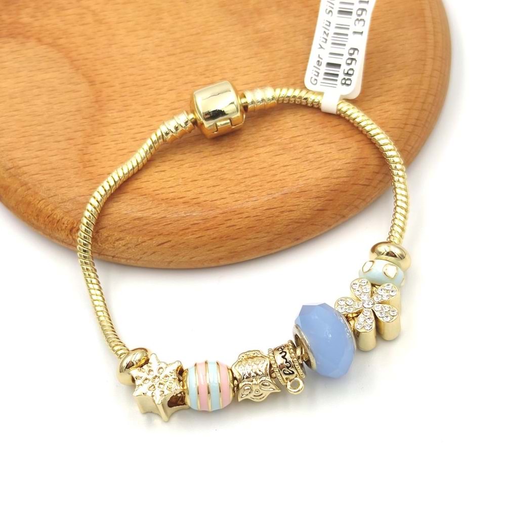 ÇİÇEKLİ HAZIR BİLEKLİK - ALTIN SARI