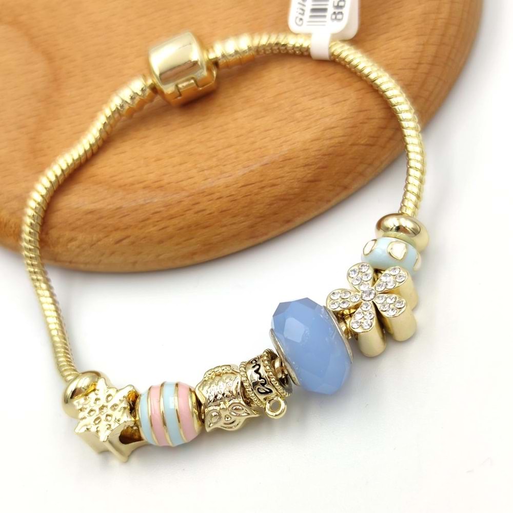 ÇİÇEKLİ HAZIR BİLEKLİK - ALTIN SARI