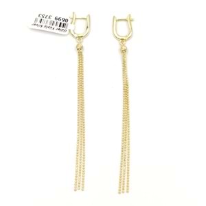 TOP ZİNCİRLİ DORİCA U GÜMÜŞ KÜPE - ALTIN SARI