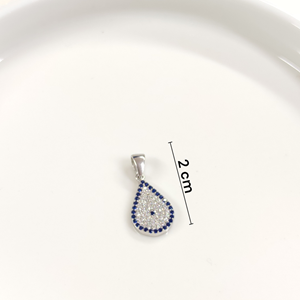 SOSYETE GÖZÜ DAMLA GÜMÜŞ KOLYE UCU - RODYUM BEYAZ