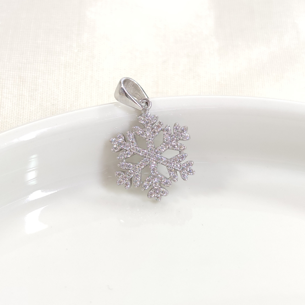 KAR TANESİ GÜMÜŞ KOLYE UCU 18 MM