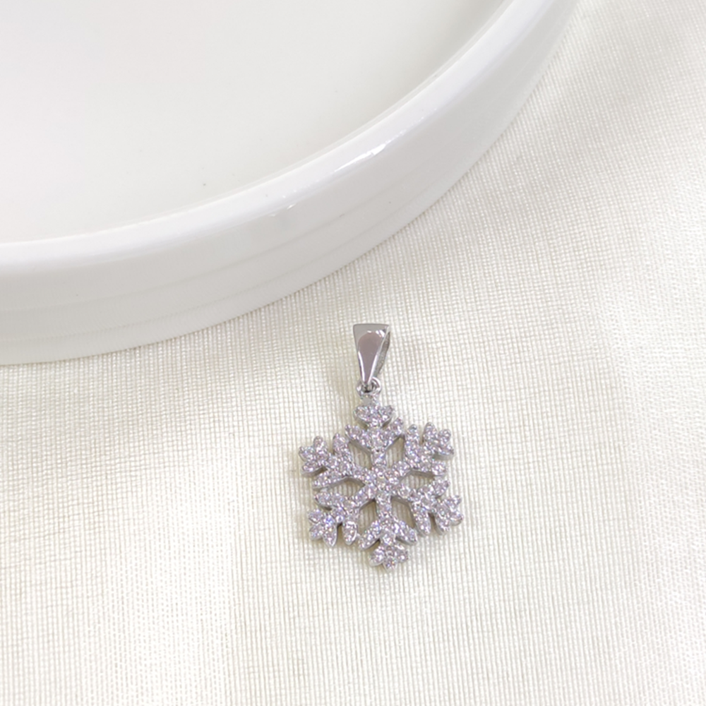 KAR TANESİ GÜMÜŞ KOLYE UCU 18 MM