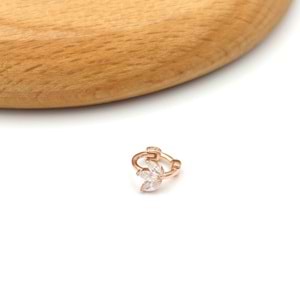 ÜÇ YAPRAK LOTUS HALKA GÜMÜŞ TRAGUS PIERCING