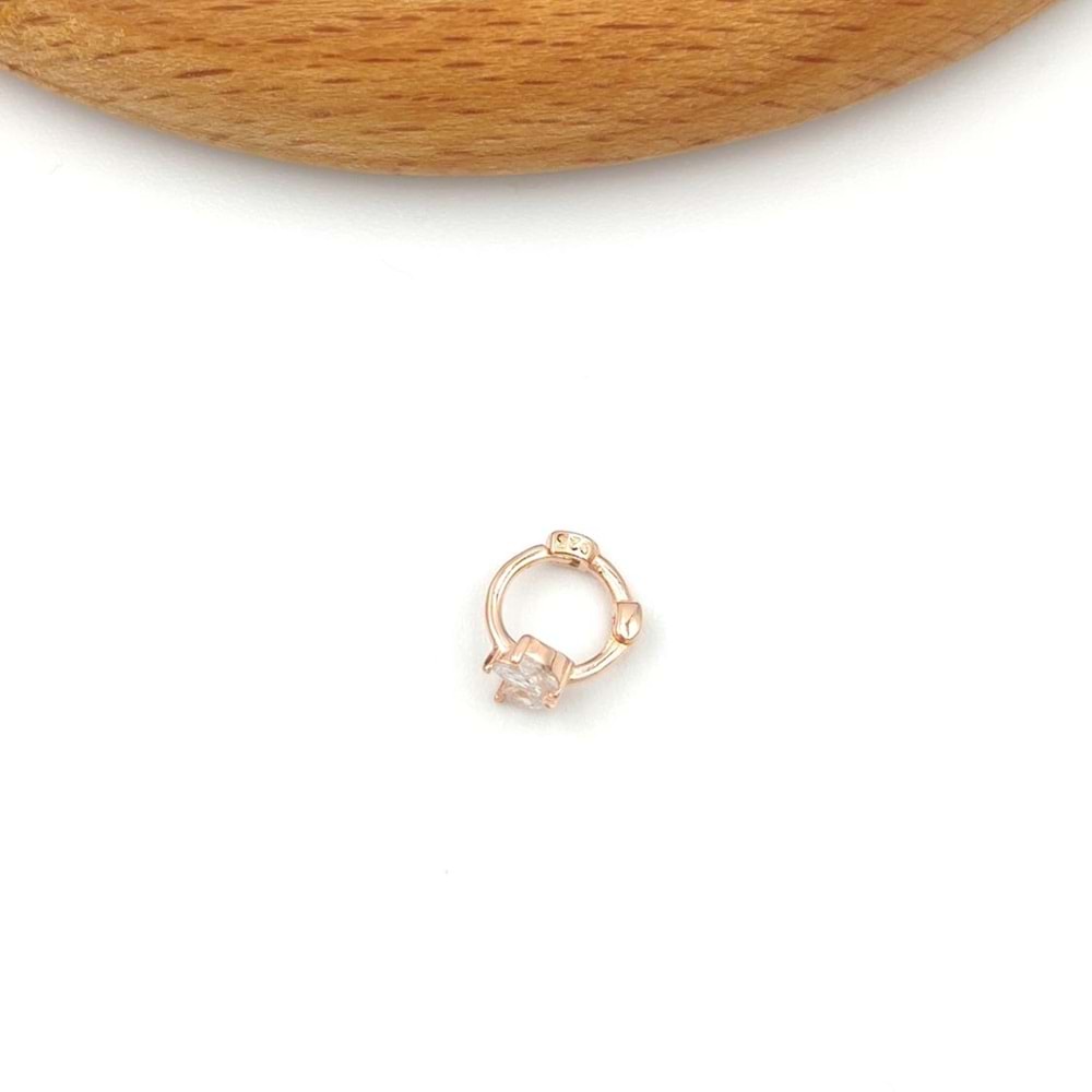 ÜÇ YAPRAK LOTUS HALKA GÜMÜŞ TRAGUS PIERCING