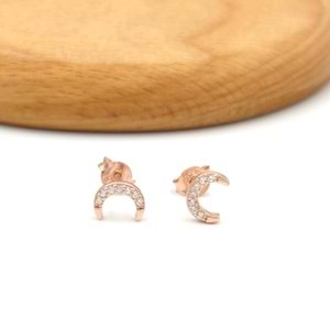 TAŞLI HİLAL GÜMÜŞ KÜPE