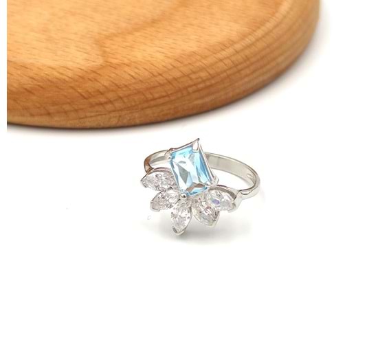 MAVİ BAGET ZİRKON TAŞLI GÜMÜŞ SET - 14