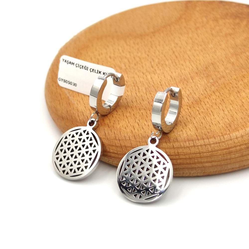 YAŞAM YONCA ÇELİK KÜPE - RODYUM BEYAZ