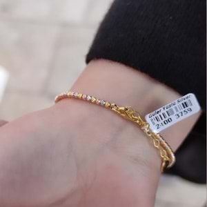 ÜÇ RENK DORİCA GÜMÜŞ BİLEKLİK