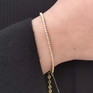 ÜÇ RENK DORİCA GÜMÜŞ BİLEKLİK