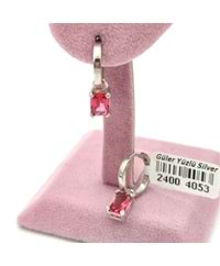 YAKUT ZİRKON BAGET HALKA GÜMÜŞ KÜPE